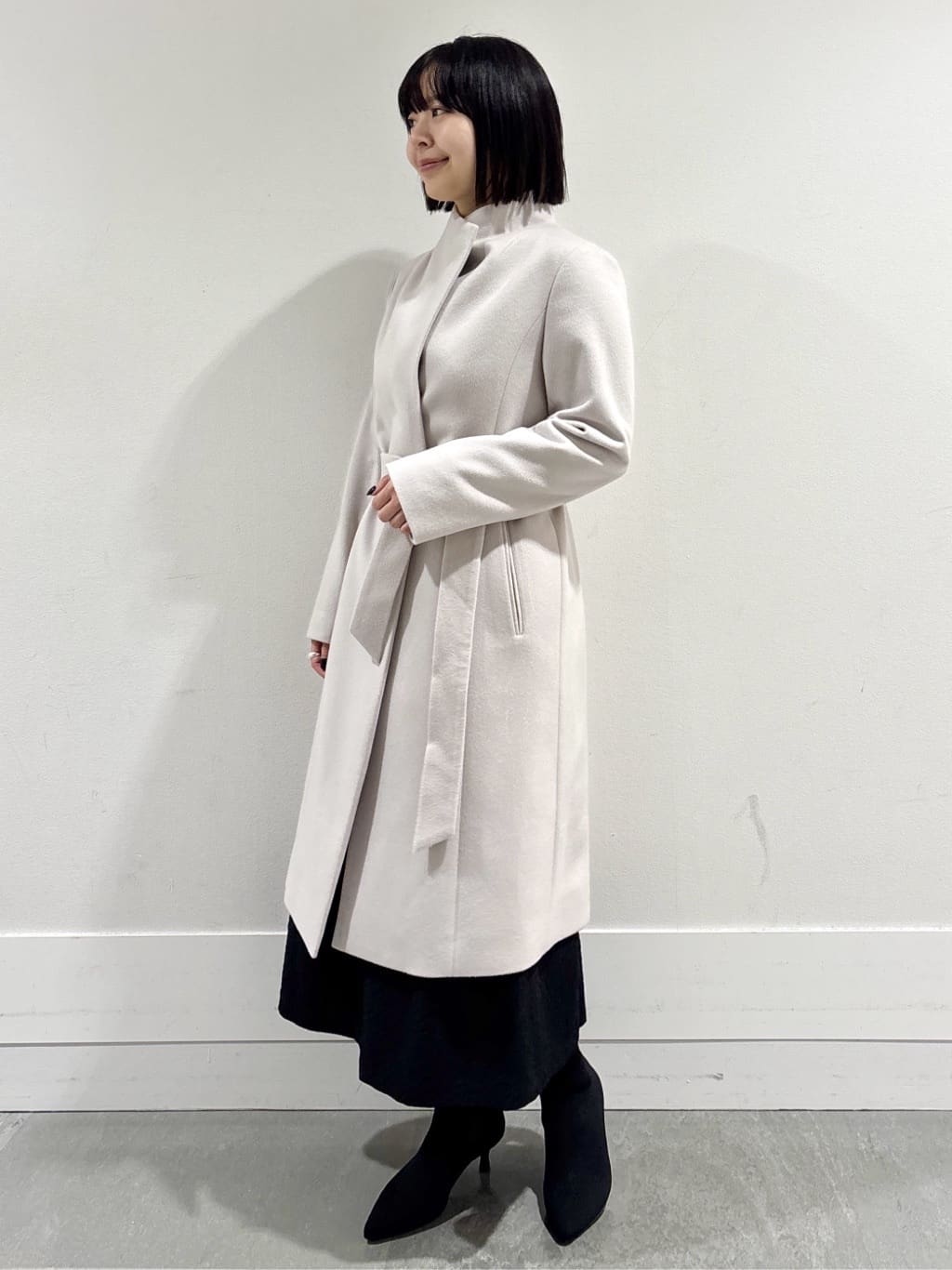 モエカさんの「UNTITLED｜【大人フェミニン/トレンド】ニット&times;ジャカード ドッキングワンピース」を使ったコーディネート