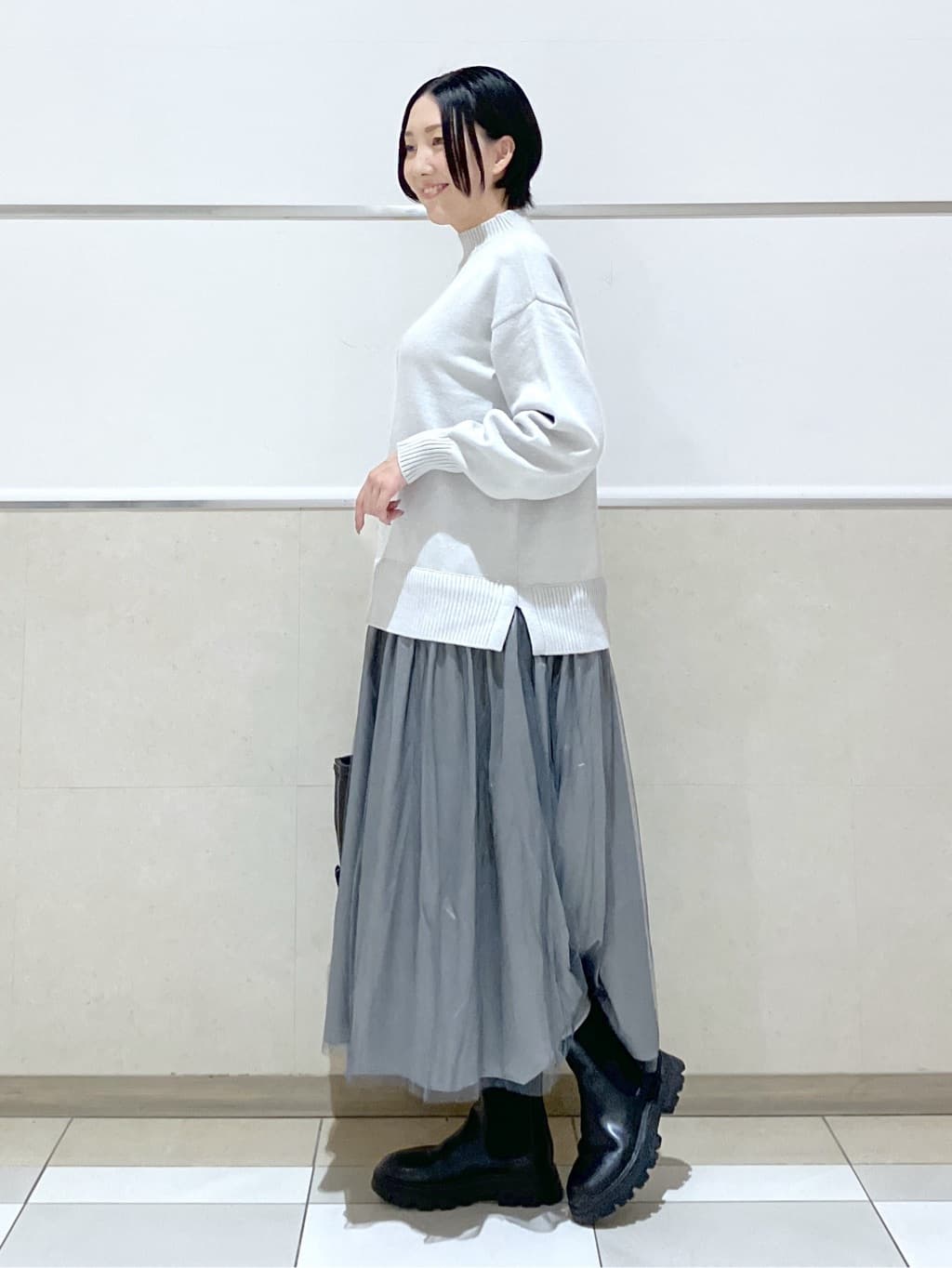 eriko さんの「Dessin｜【洗える】ニットチュールドッキングワンピース」を使ったコーディネート
