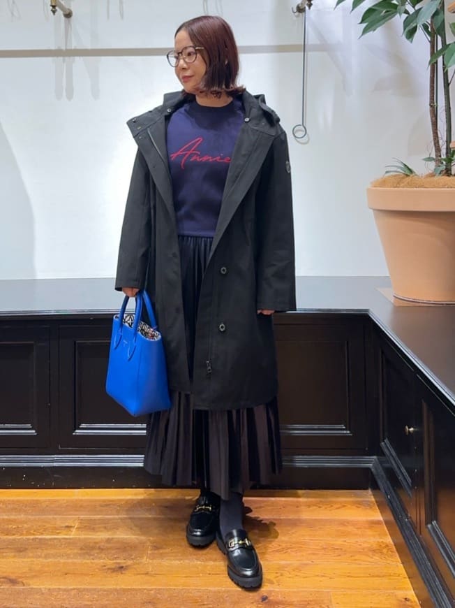Asamiさんの「DRESSTERIOR｜◆【洗える/ストレッチ性/オンオフ】箔プリントプリーツスカート」を使ったコーディネート