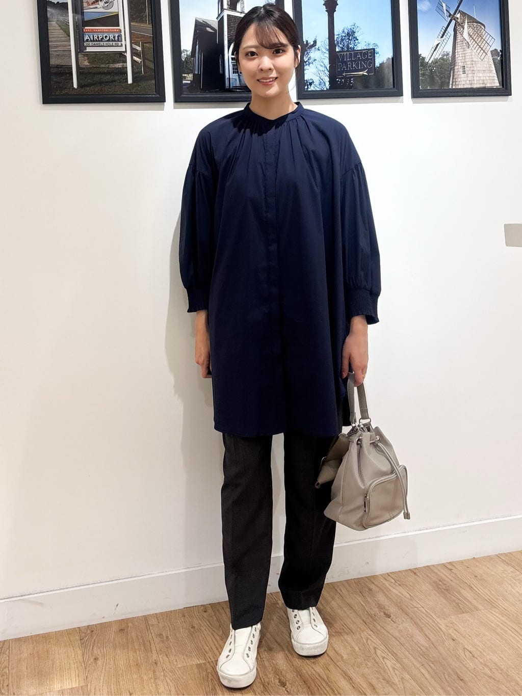 Ririkaさんの「Dessin｜【ウエストゴム・洗える】センターライン入りテーパードパンツ（XS～L）」を使ったコーディネート