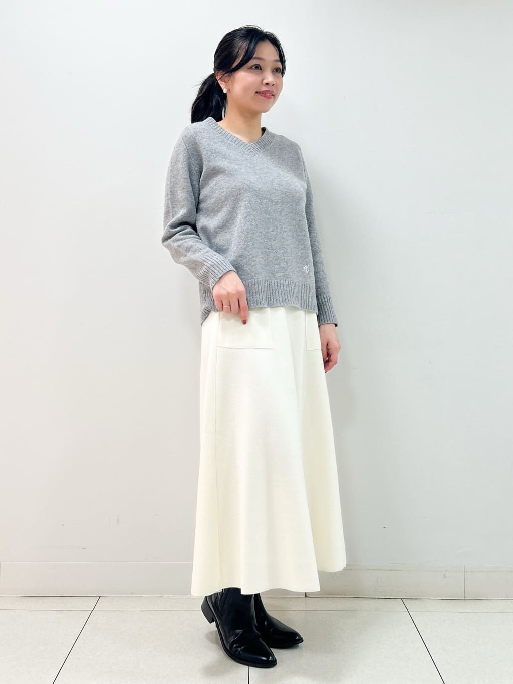 Kaiさんの「Dessin｜ウール混クルーネックコート」を使ったコーディネート