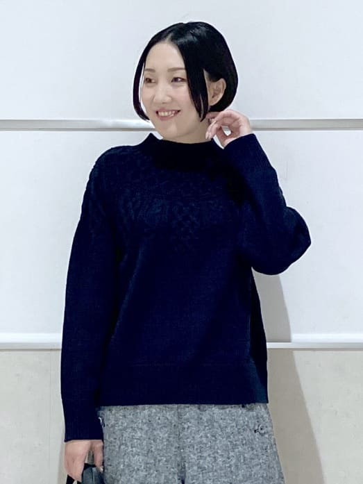eriko さんの「Dessin｜【洗える/後ろゴム】ツイードマリンクロップド丈パンツ」を使ったコーディネート
