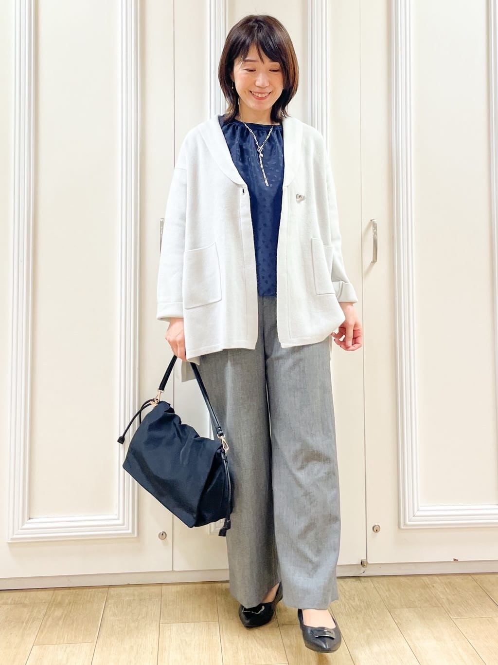 めいさんの「Reflect｜【ライトアウター／気軽な羽織に◎】オフボディカーディガン」を使ったコーディネート