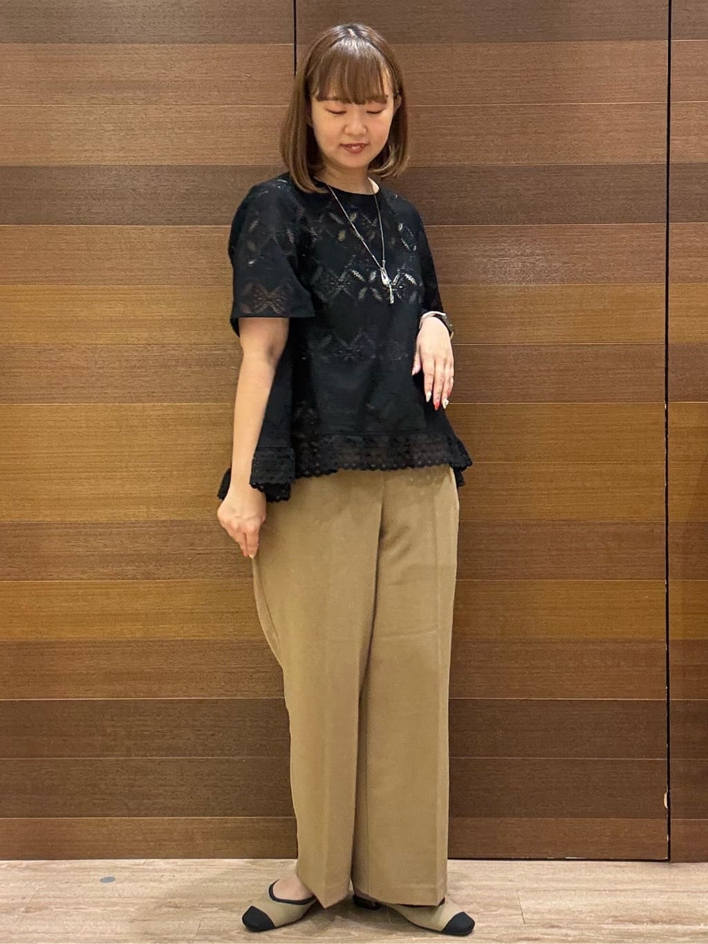 yumeさんの「OPAQUE.CLIP｜レースフレアブラウス【洗濯機洗い可】」を使ったコーディネート