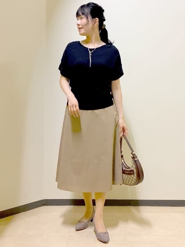  beni_gingerさんの「Reflect｜【選べる7色◎／手洗い可／二の腕カバー】半袖ニット」を使ったコーディネート