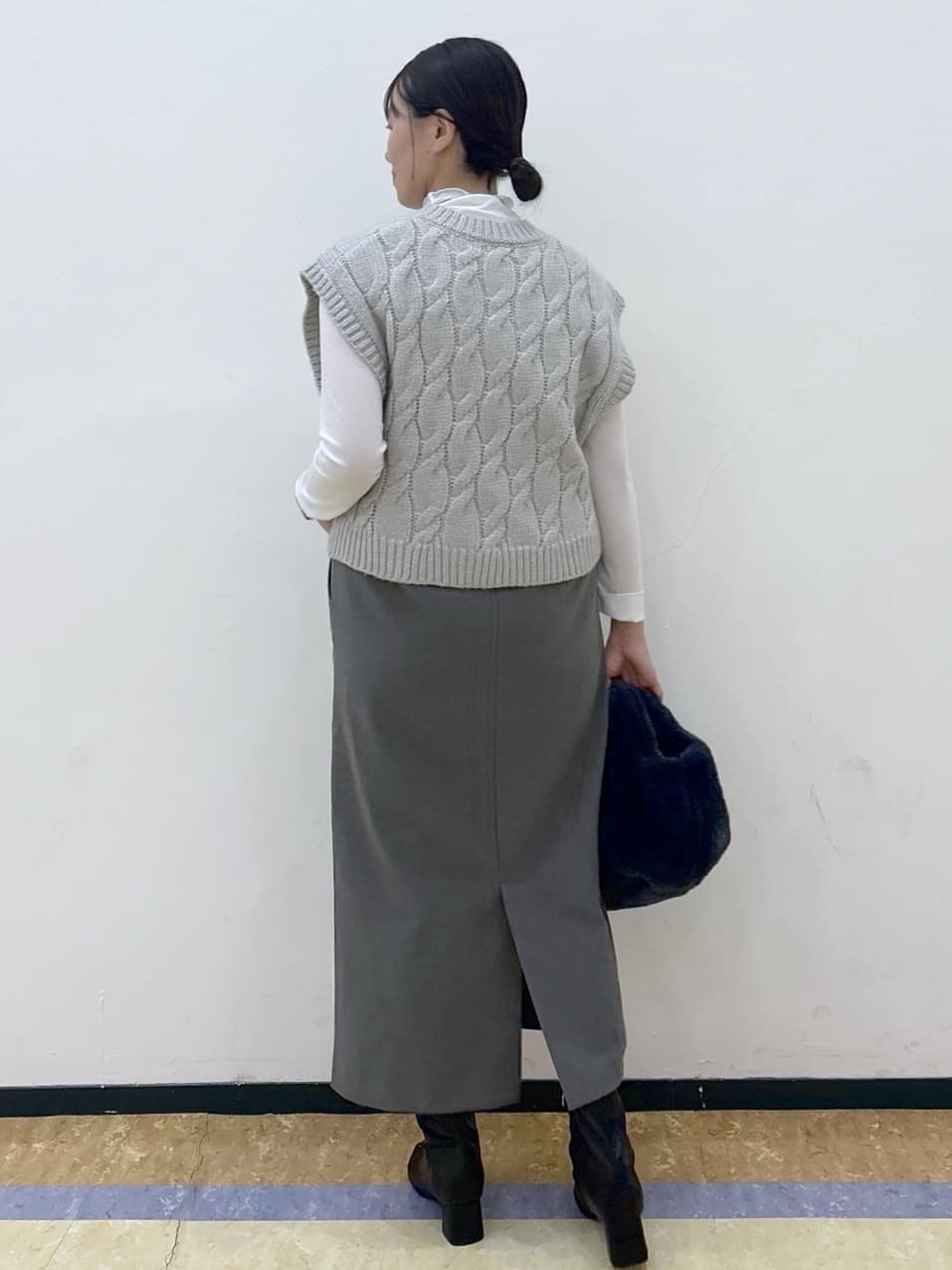 akariさんの「OPAQUE.CLIP｜裏起毛イージーナロースカート／ネオサーモ【蓄熱素材／洗濯機洗い可」を使ったコーディネート