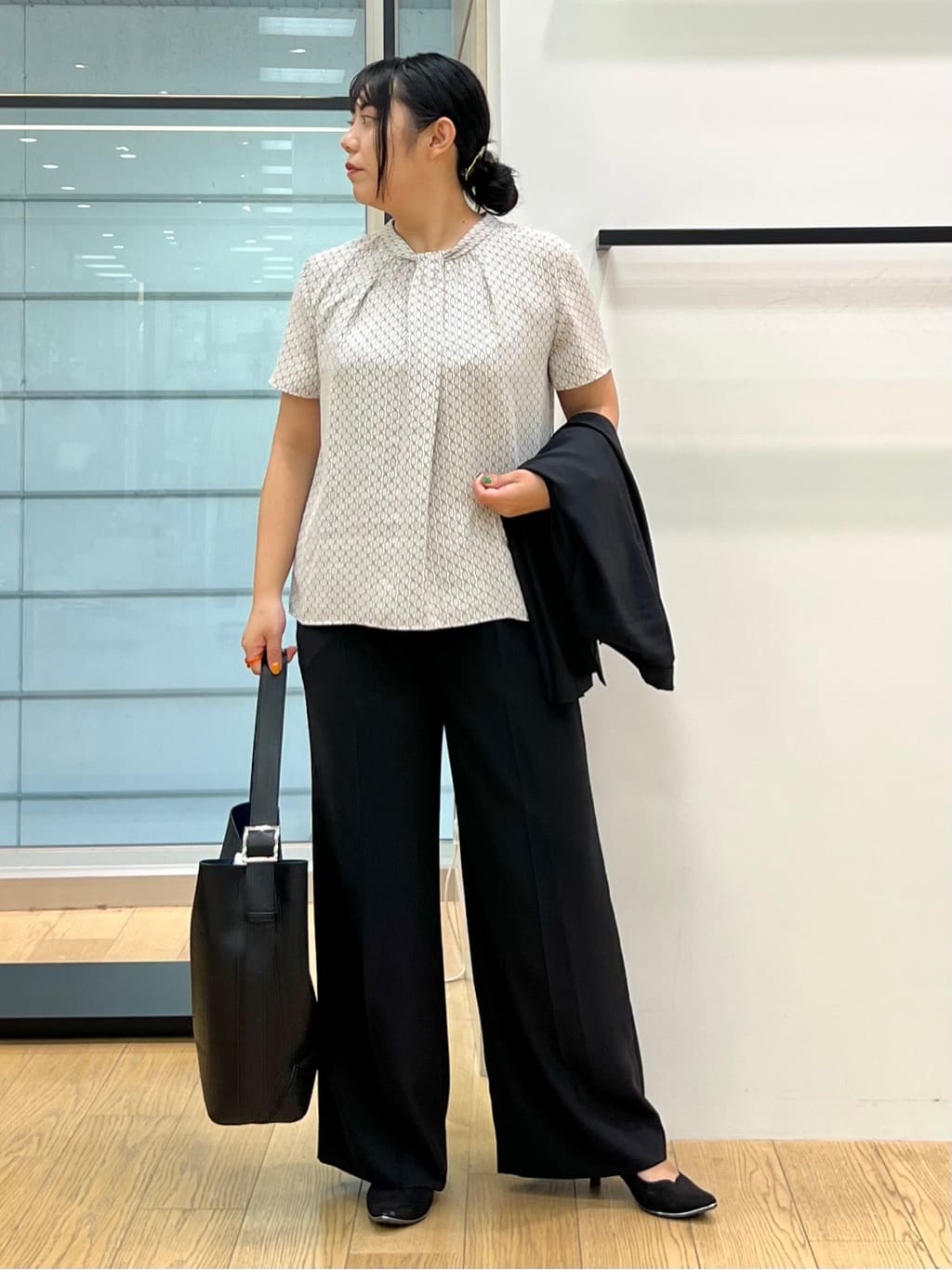 shimaさんの「INDIVI｜【軽く羽織れる！】ダブルジャケット」を使ったコーディネート