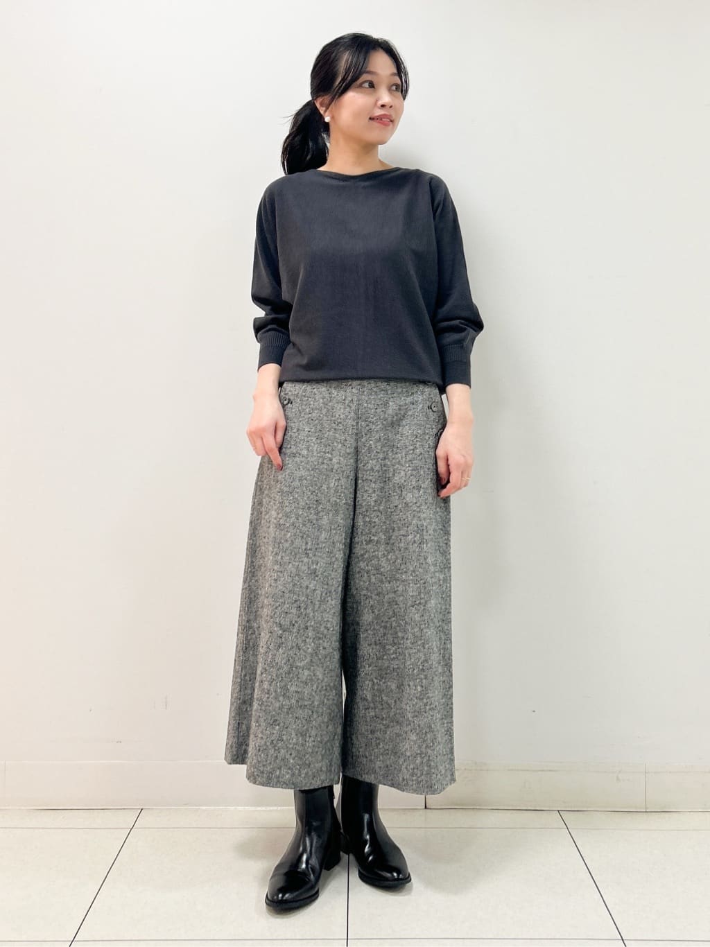 Kaiさんの「Dessin｜【洗える】ウールブレンド後ろボタンニット」を使ったコーディネート