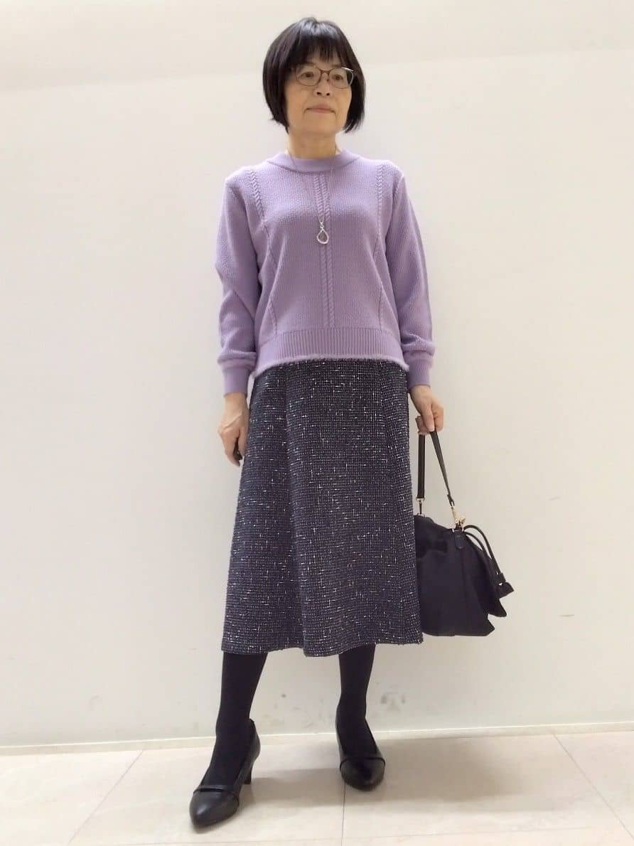 tokuさんの「Reflect｜【ほんのりラメ感◎】ケーブル柄ニット」を使ったコーディネート
