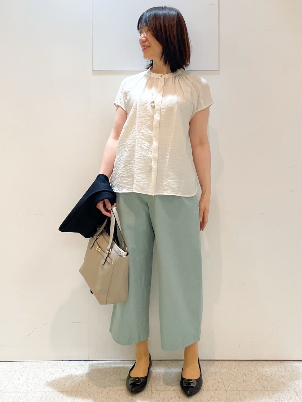 めいさんの「Reflect｜【お腹・腰周りすっきり見え◎】ストレッチワイドクロップドパンツ」を使ったコーディネート