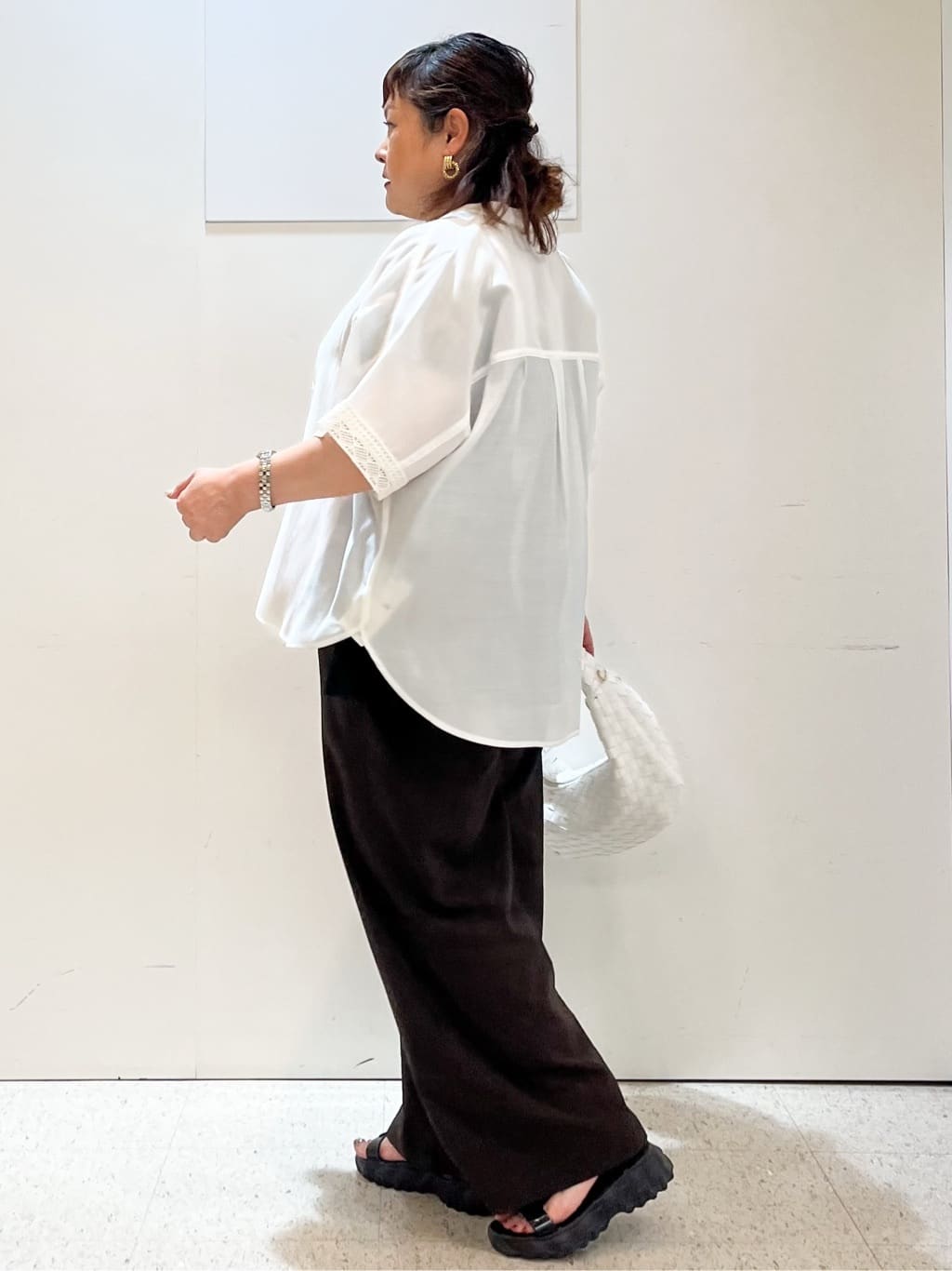 kimmyさんの「Reflect｜【接触冷感／マシンウォッシュ可／ウエスト総ゴム】ワイドシルエットパンツ」を使ったコーディネート