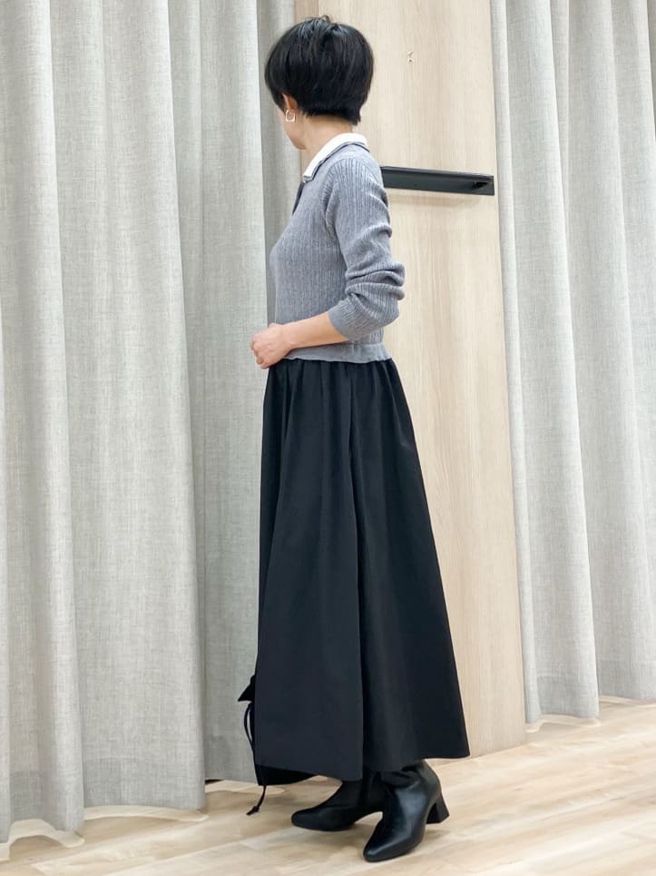 Keiさんの「grove｜アーモンドトゥヒールブーツ」を使ったコーディネート