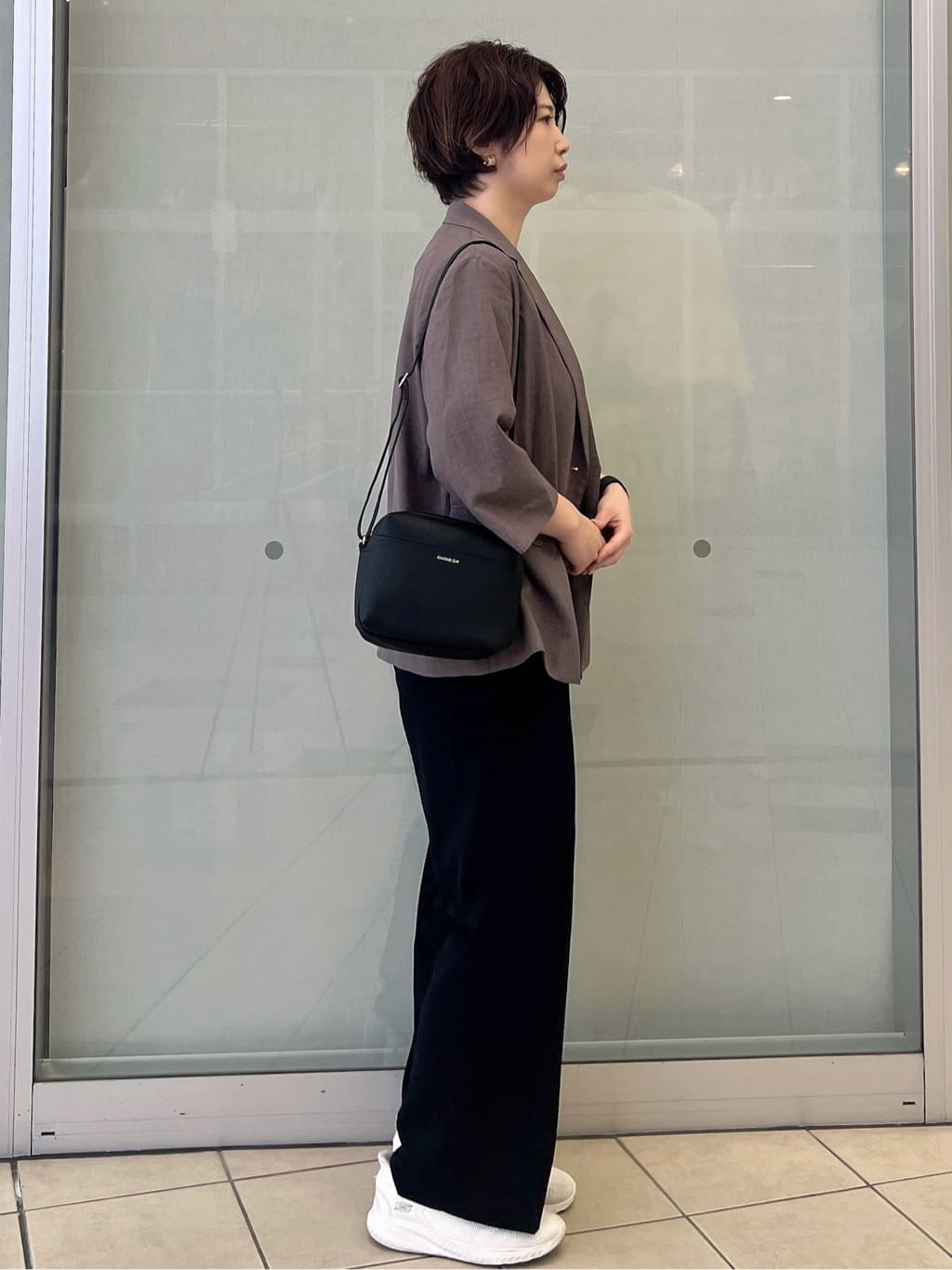yo-koさんの「OPAQUE.CLIP｜リネンライクダブルジャケット【洗える】」を使ったコーディネート