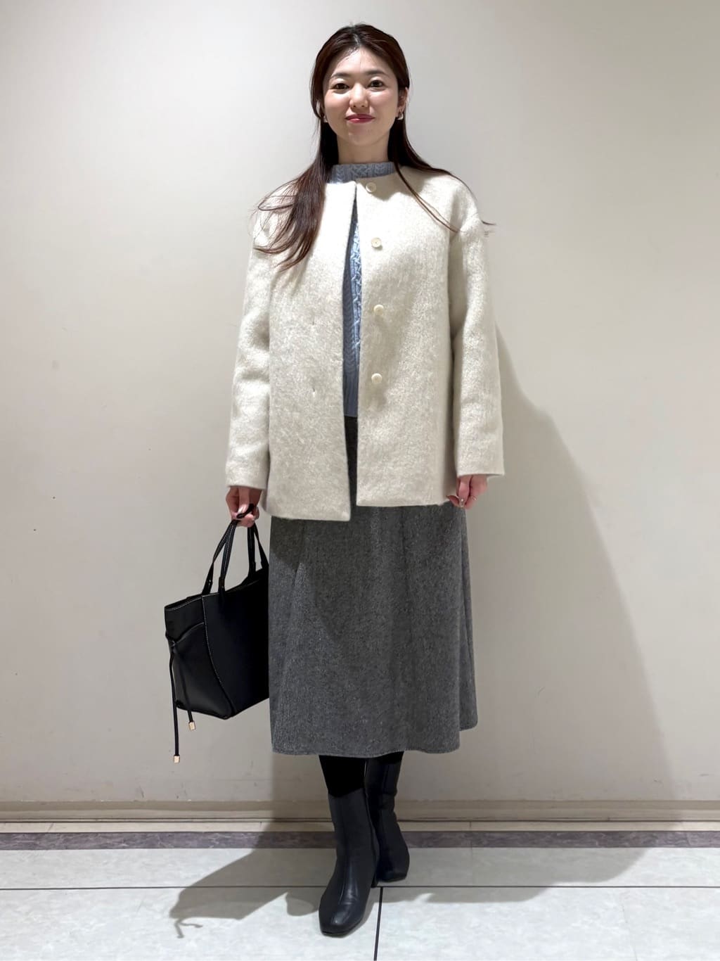 sakiさんの「COUP DE CHANCE｜【手洗い可／日本製】ケーブルニット」を使ったコーディネート