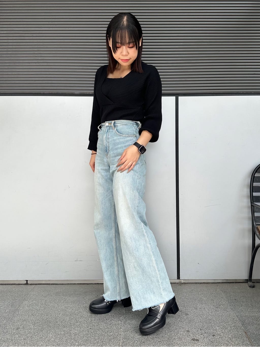 あずみさんの「ESPERANZA｜ヒールアップローファー」を使ったコーディネート