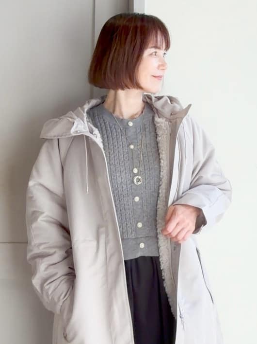 yamakoさんの「grove｜最終お値下げ！！【名品アウター/3WAY・はっ水】ボアライナー付きモッズコート」を使ったコーディネート