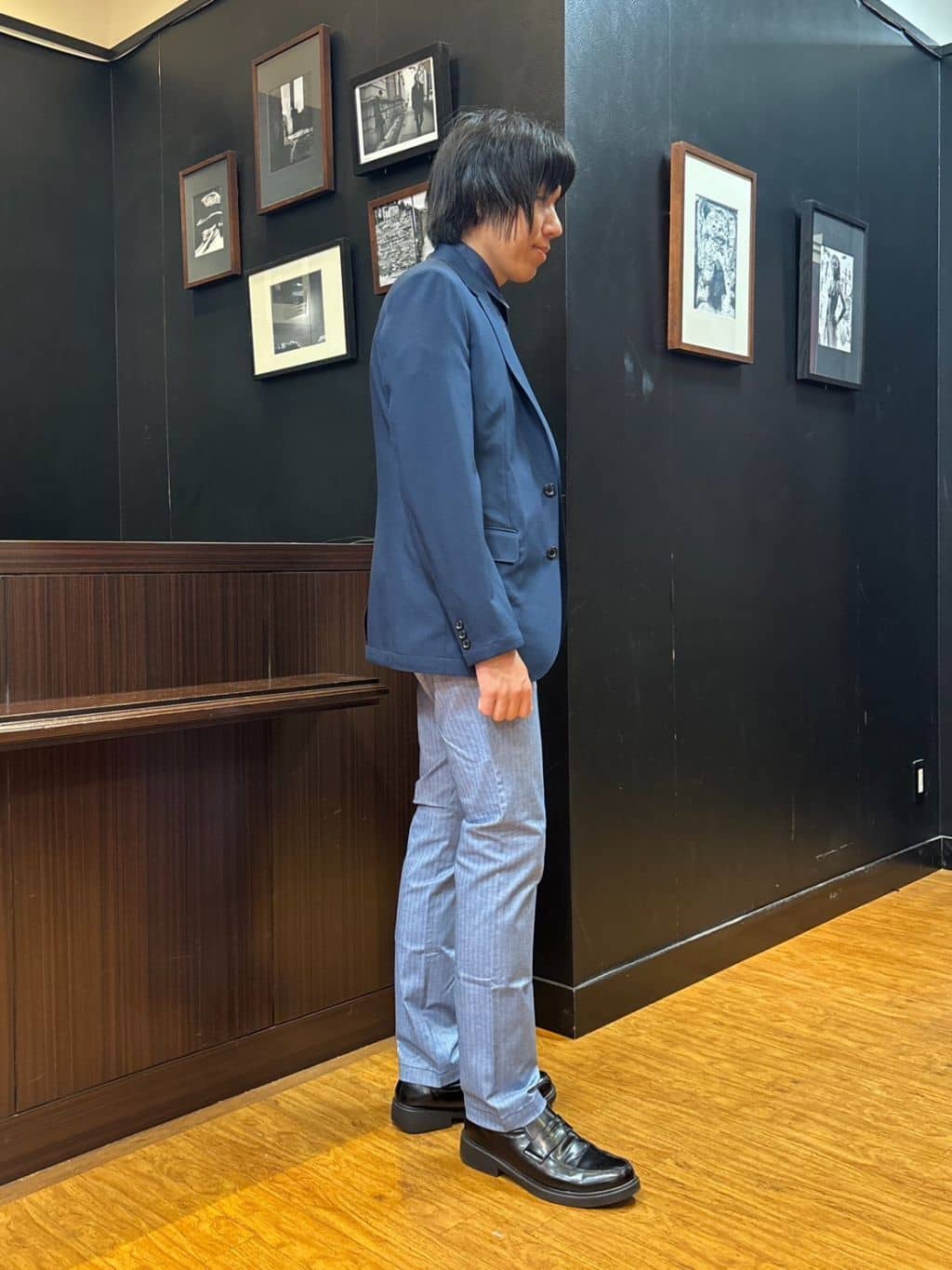 moritaさんの「TAKEO KIKUCHI｜【Made in JAPAN】播州織 ヘリンボン ストレート パンツ」を使ったコーディネート
