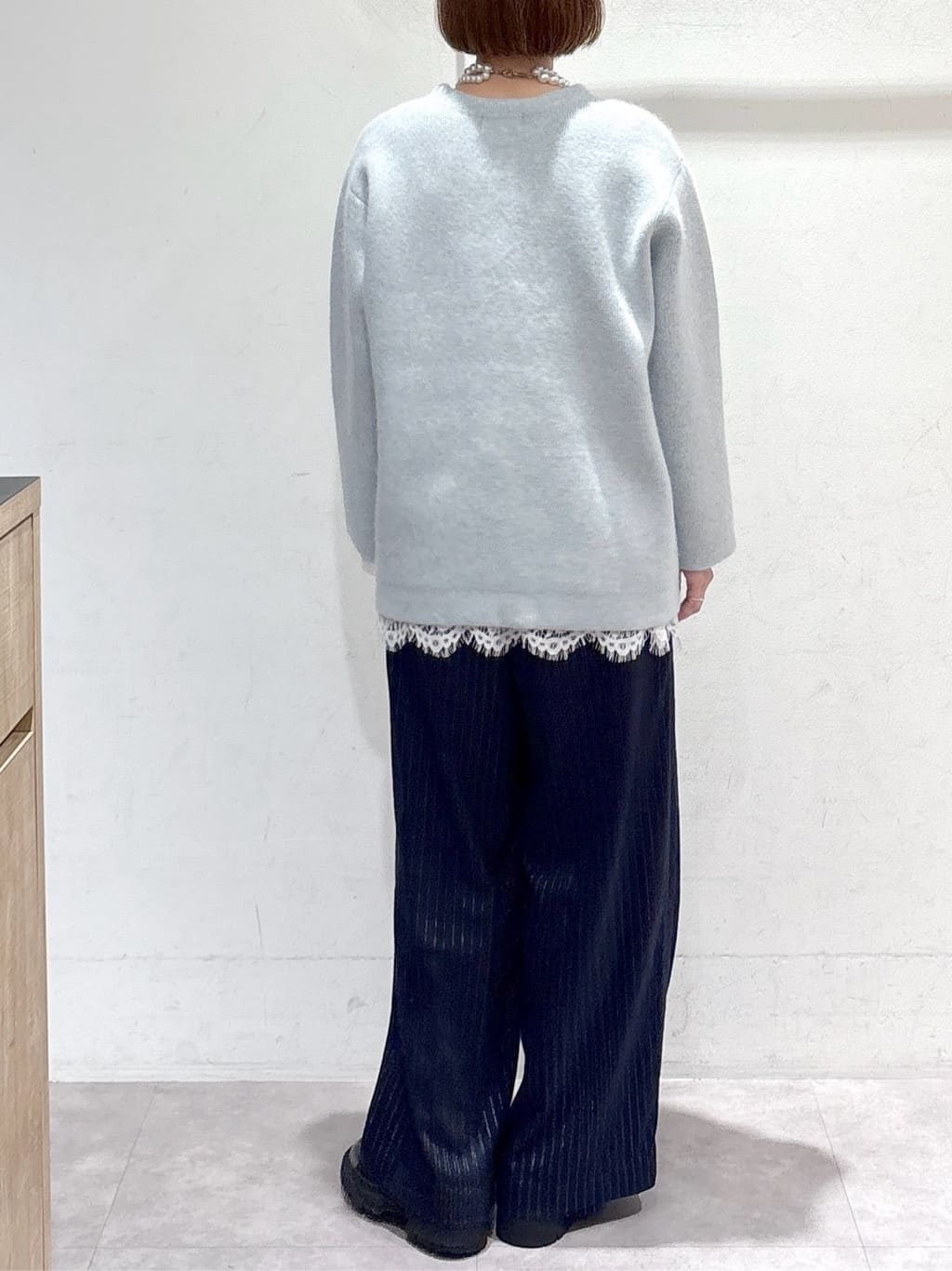 たけねぇさんの「OPAQUE.CLIP｜ラメストライプワイドパンツ【洗濯機OK】」を使ったコーディネート