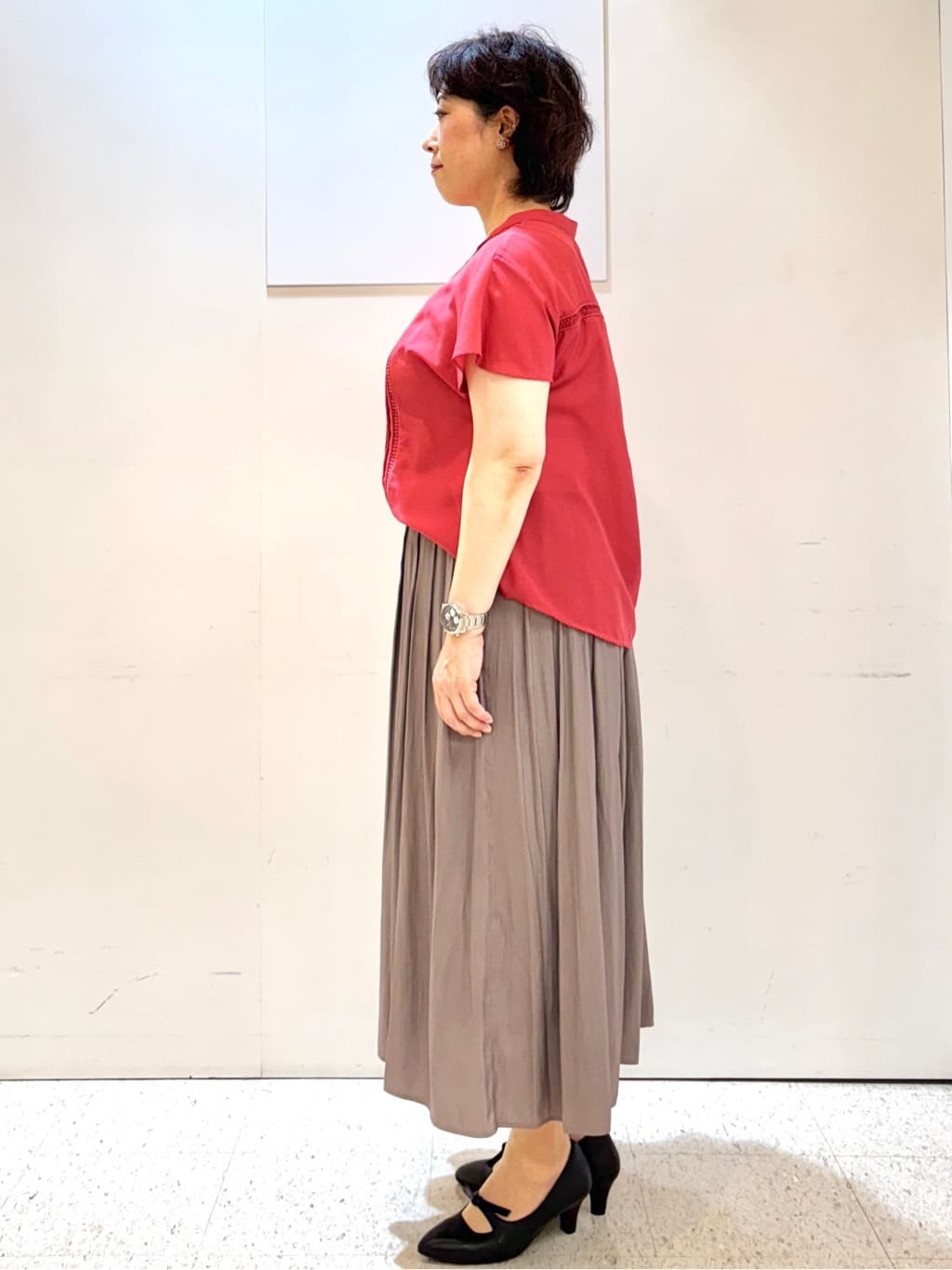 ヤスコさんの「Reflect｜【ウエストゴム仕様／長く着られる◎】スカーチョパンツ」を使ったコーディネート