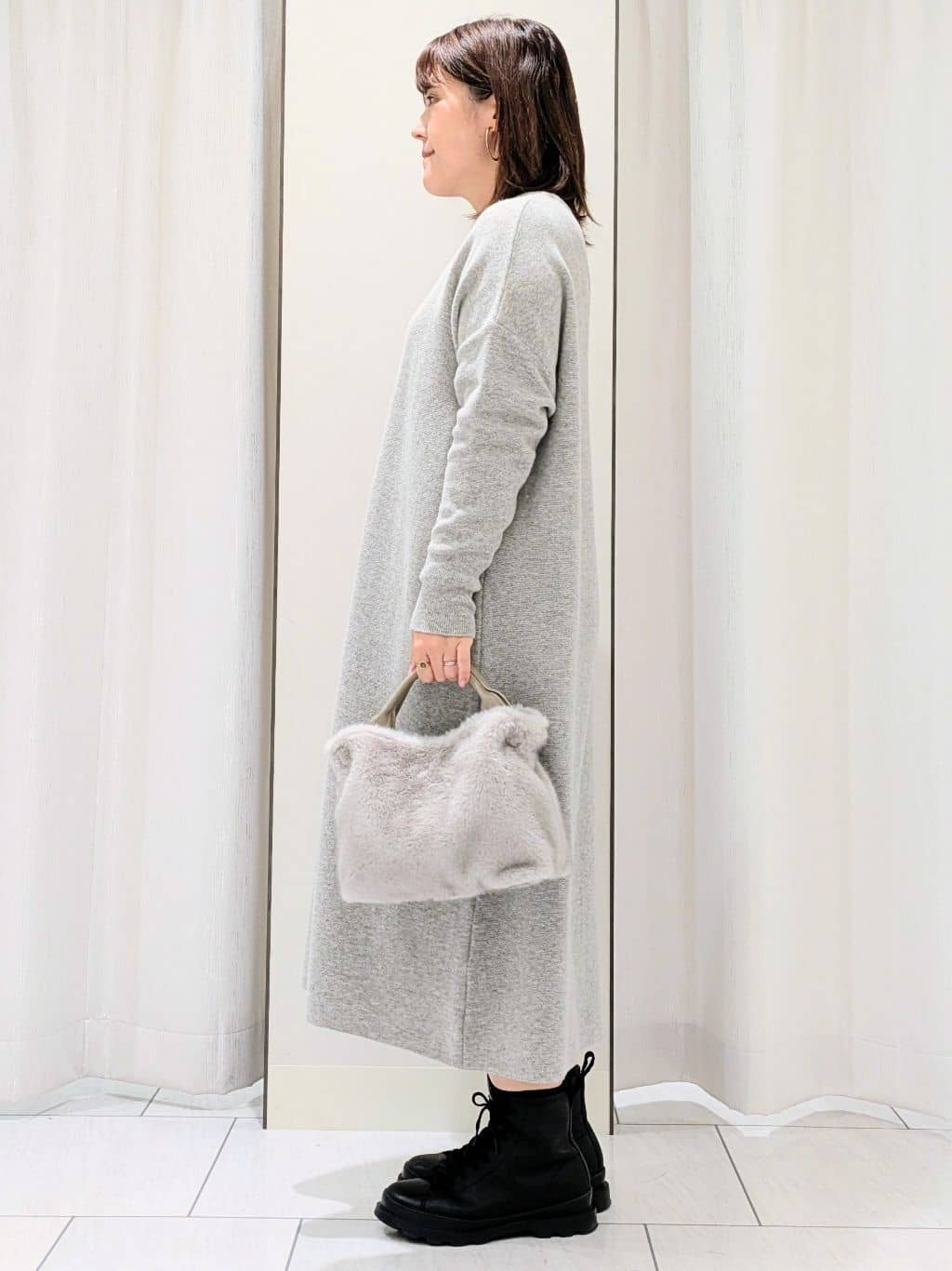 Onumaさんの「UNTITLED｜【ロング丈/ゆったりシルエット】テントライン ニットワンピース」を使ったコーディネート