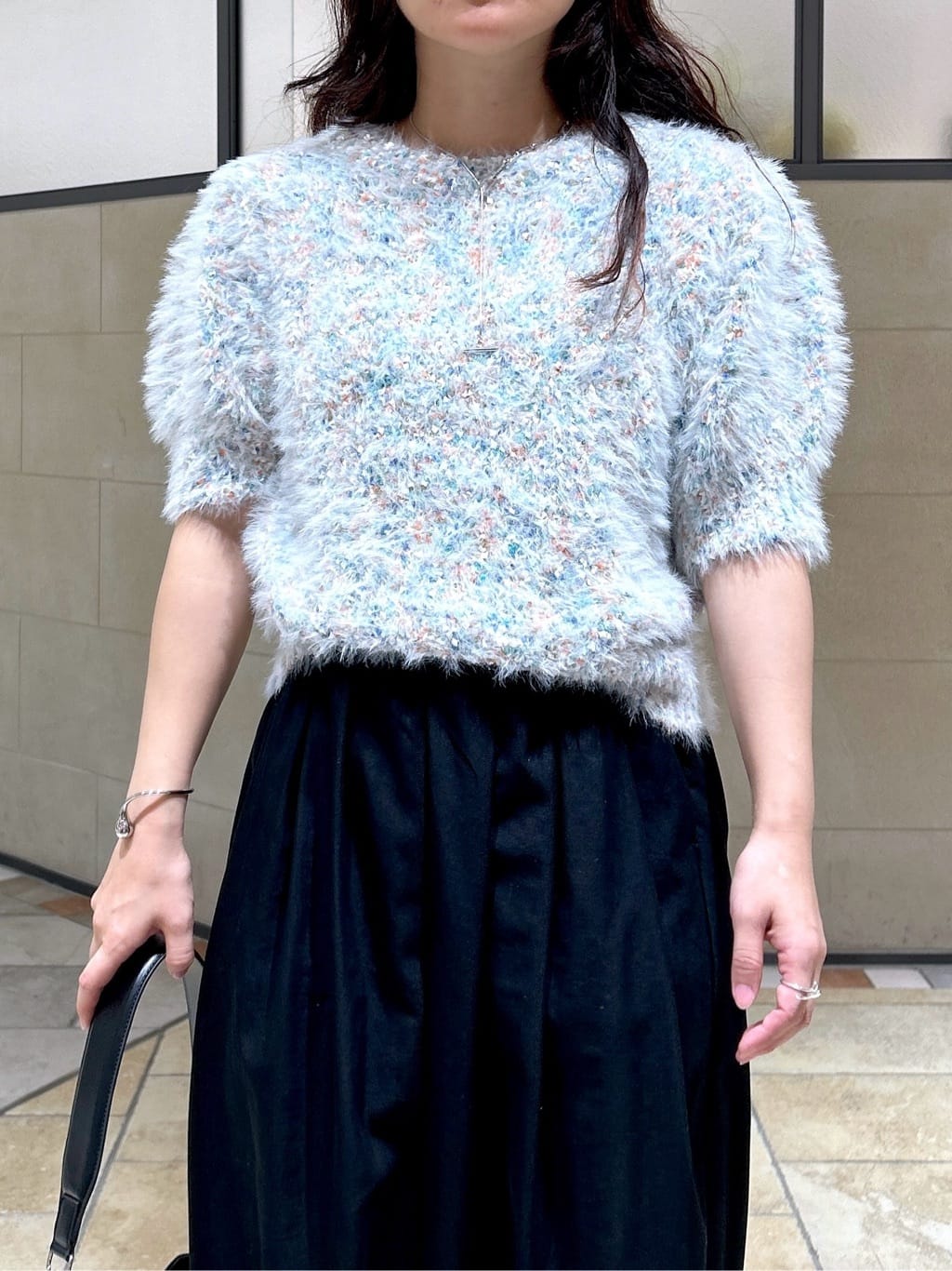 よねさんの「INDIVI｜カラーネップニット」を使ったコーディネート