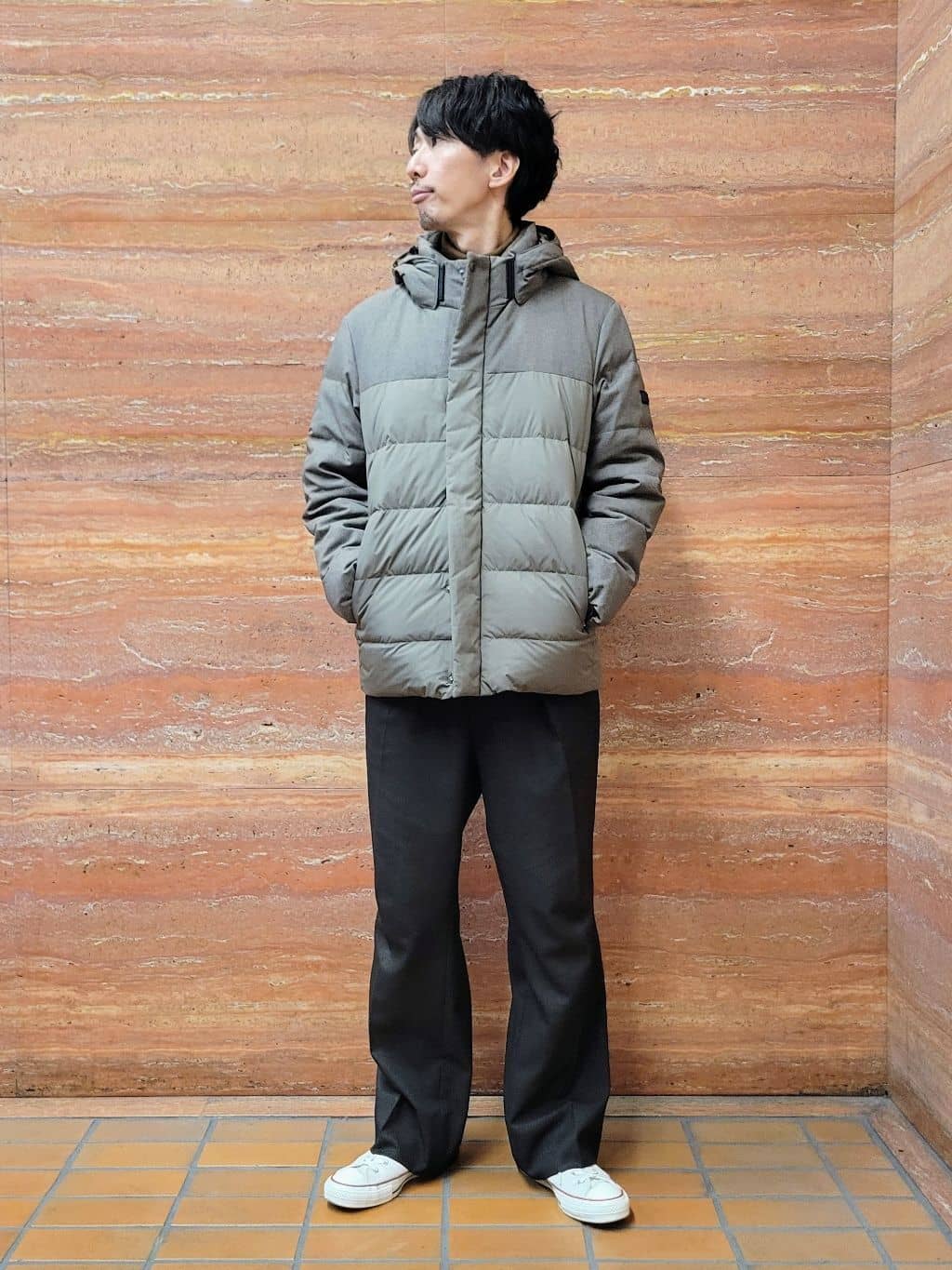 piroyaさんの「TAKEO KIKUCHI｜カラーコンビ ダウンブルゾン」を使ったコーディネート