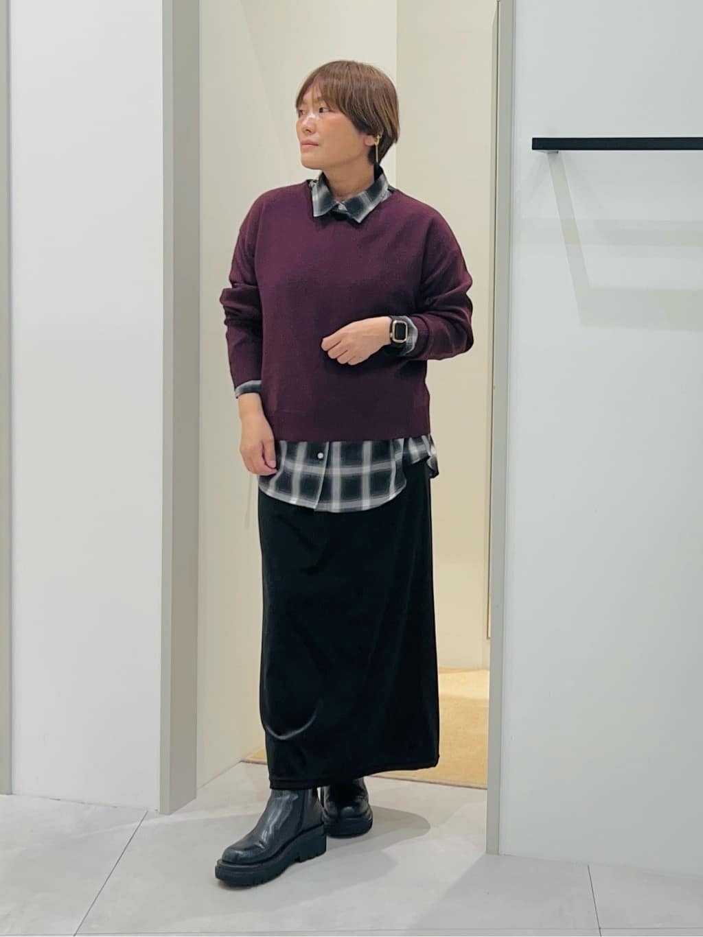 タナさんの「THE SHOP TK｜【すっきり見えシルエット】上品ふわもこ中綿ブルゾン」を使ったコーディネート