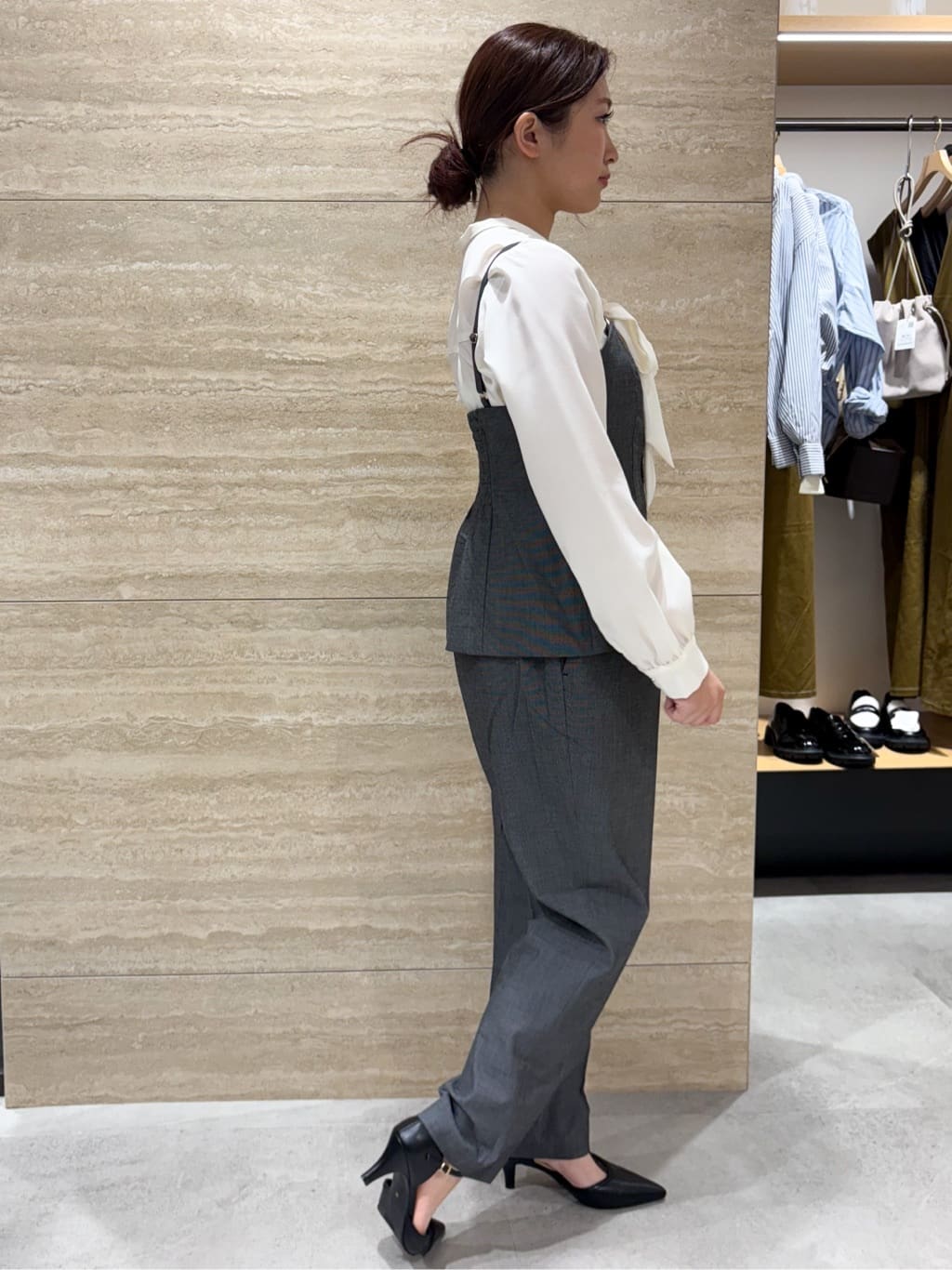 ふうかさんの「index｜アシンメトリーレイヤードボウタイブラウス【洗濯機OK／イージーアイロン／防シワ】《XS～3L》」を使ったコーディネート