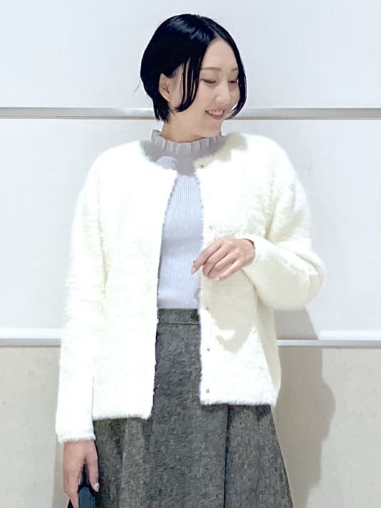 eriko さんの「Dessin｜【洗える】オーガンジーフリルニット」を使ったコーディネート