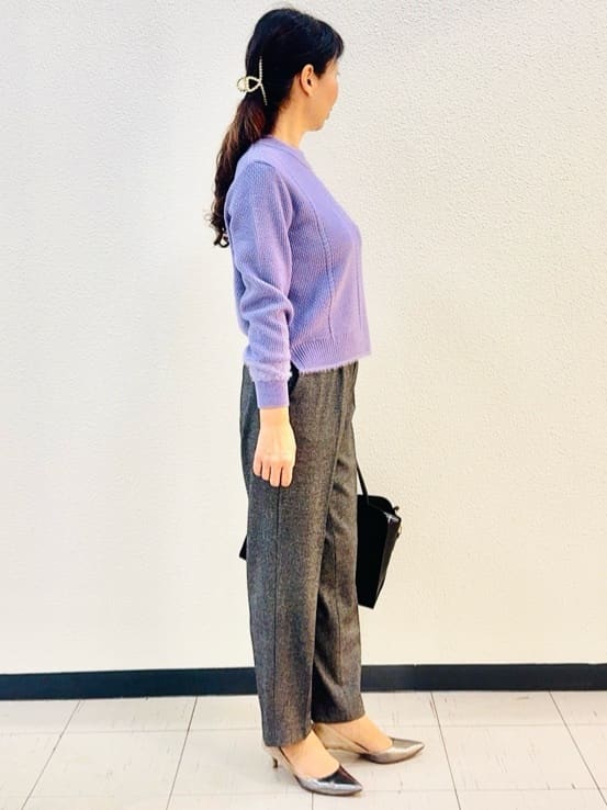⭐︎Eimi⭐︎さんの「Reflect｜【ほんのりラメ感◎】ケーブル柄ニット」を使ったコーディネート