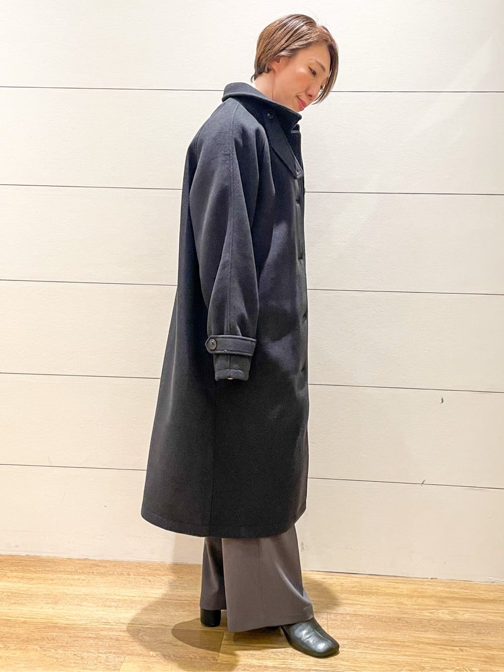Ryoさんの「THE SHOP TK｜ジャージメルトンスタンドカラーコート」を使ったコーディネート