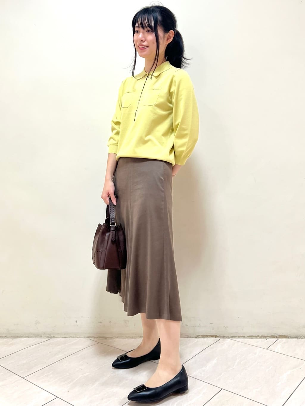 yanaさんの「Reflect｜【透けにくい◎】衿付き七分袖ニット」を使ったコーディネート