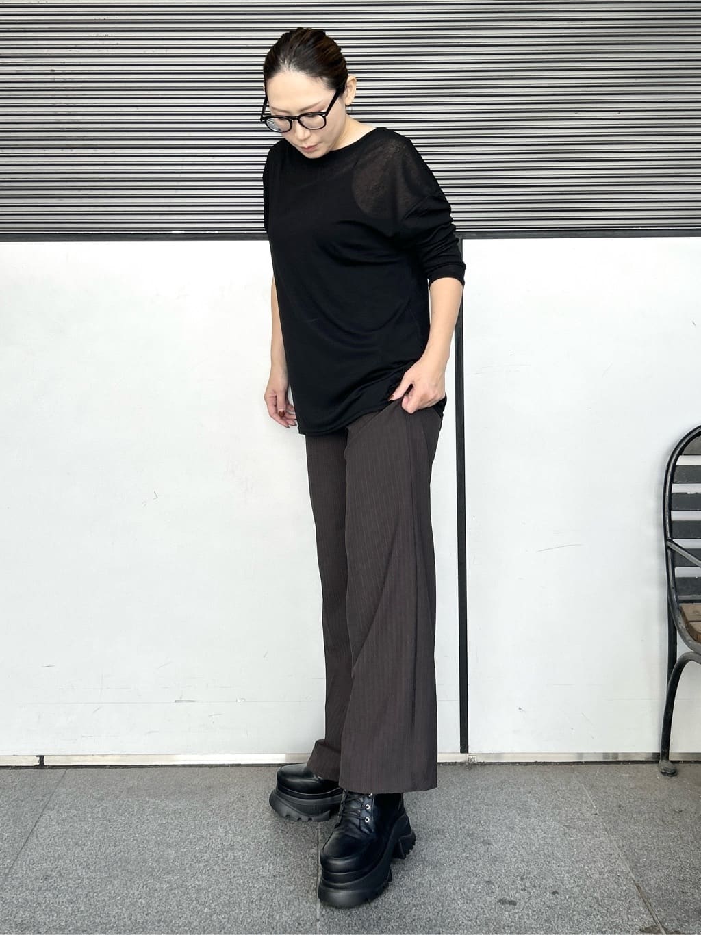 machikoさんの「ESPERANZA｜レースアップバックル厚底ブーツ」を使ったコーディネート
