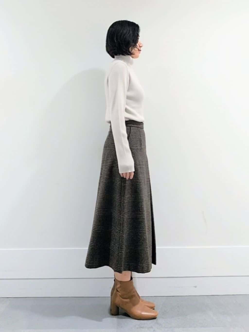 ミズタさんの「UNTITLED｜【洗える/アンサンブル可能/ウール100%】リブタートルネックウールニット」を使ったコーディネート