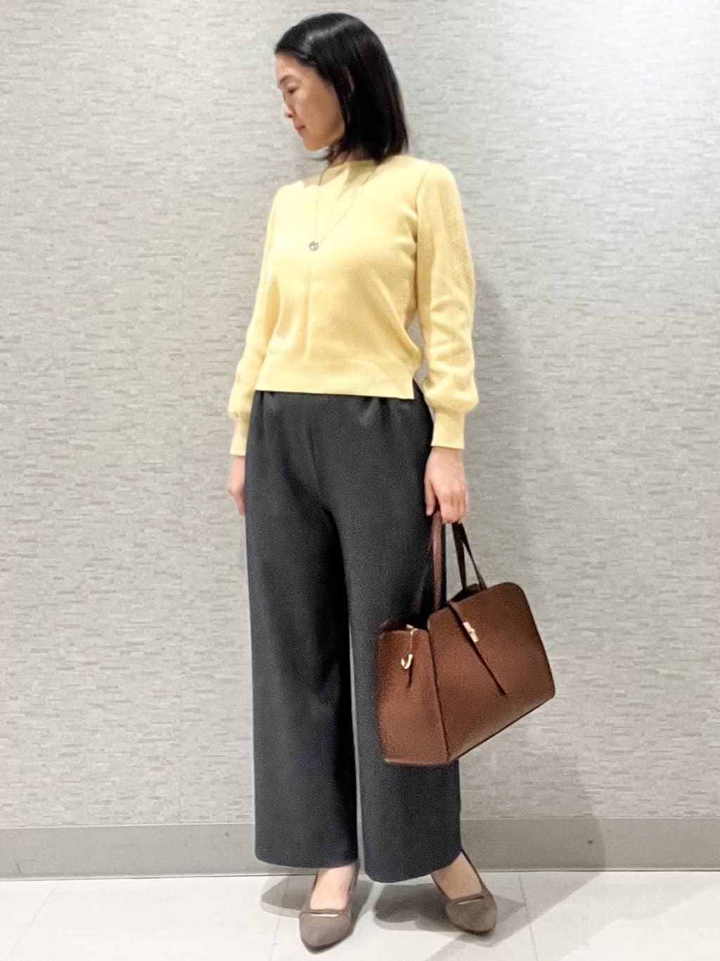 marikoさんの「Reflect｜【選べる8色／スカートにもパンツにも◎】ウール混ボートネックニット」を使ったコーディネート