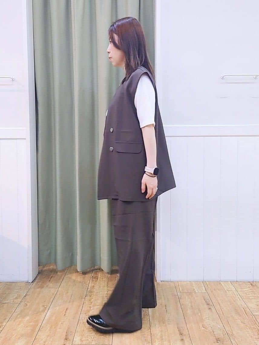 nao.さんの「SHOO･LA･RUE｜【S-LL】女性らしさ漂うハートネック テレコ5分袖トップス」を使ったコーディネート