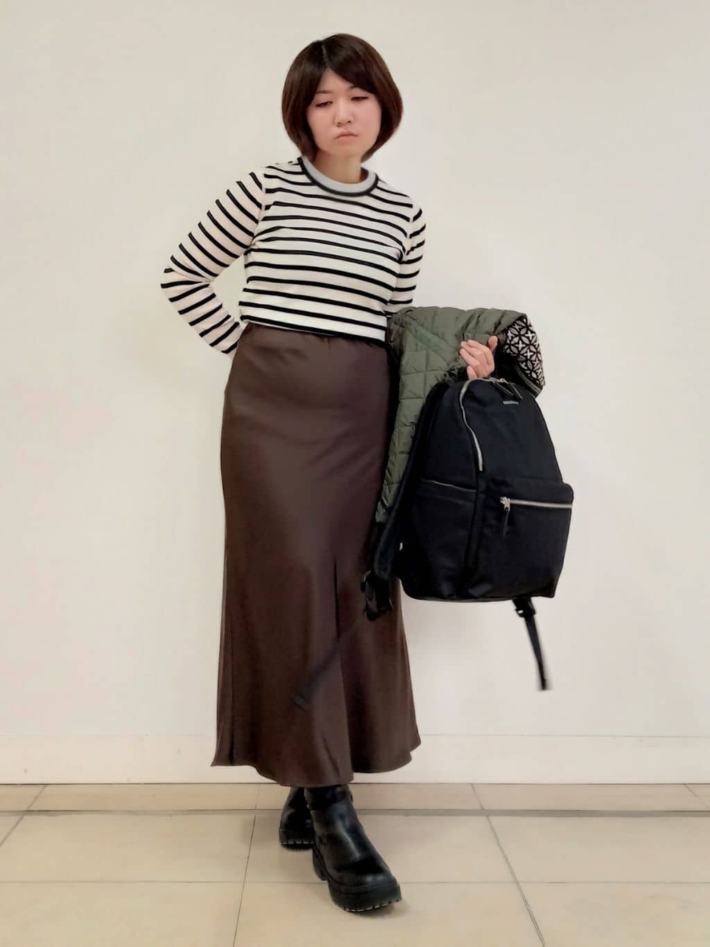emiさんの「DRESSTERIOR｜【再入荷/荷重軽減】サスペンションマルチポケットリュック」を使ったコーディネート