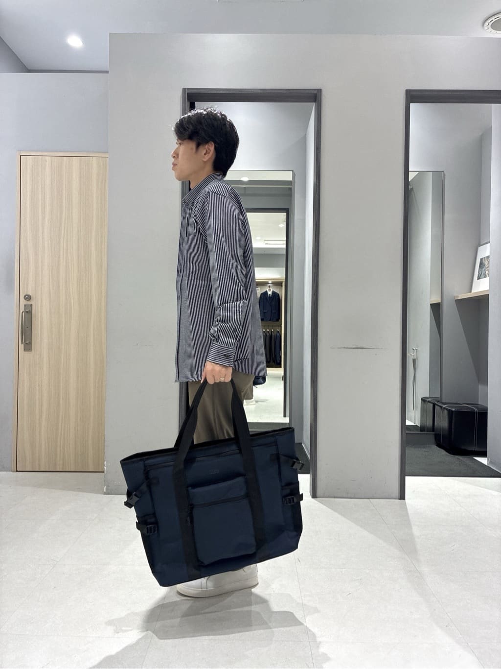 わいずみさんの「TAKEO KIKUCHI｜【抗菌防臭/シーズンレス】シアサッカー ジャージシャツ」を使ったコーディネート