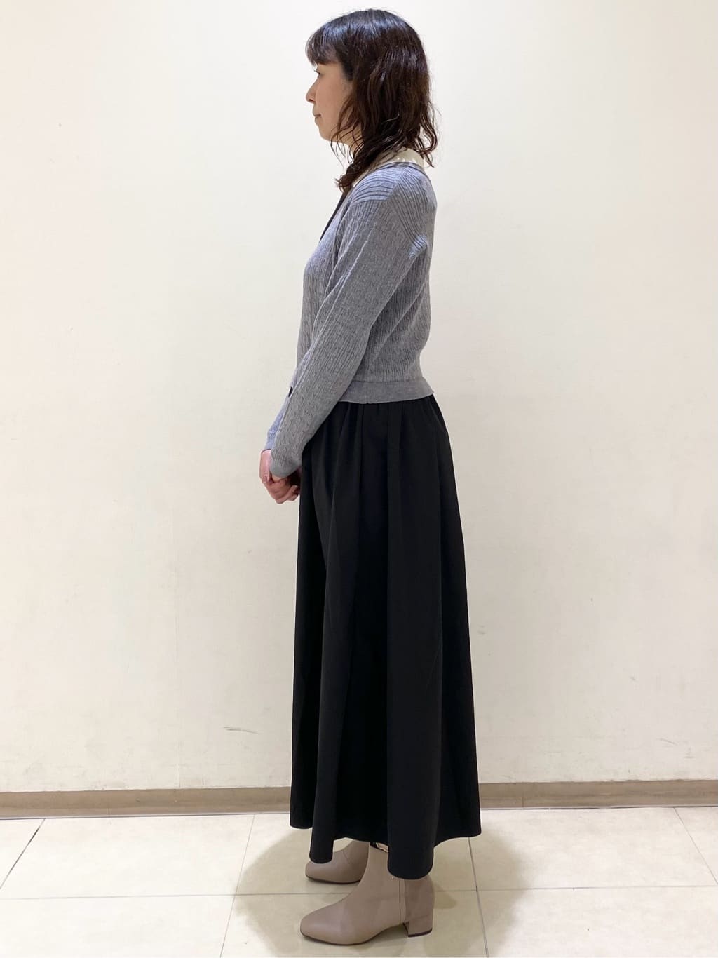 COCOさんの「grove｜【時短コーデ】ポロニットドッキングワンピース」を使ったコーディネート
