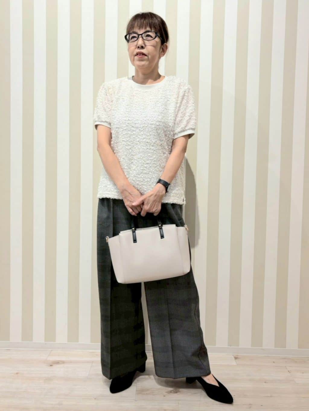 nonaさんの「SHOO･LA･RUE｜【S-LL/セットアップ可/洗濯後しわになりにくい】ダブルベスト」を使ったコーディネート