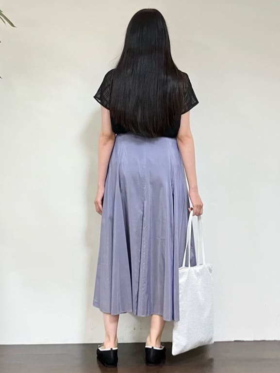 カレンさんの「UNTITLED｜【シアー】チェックスタンドネックブラウス」を使ったコーディネート