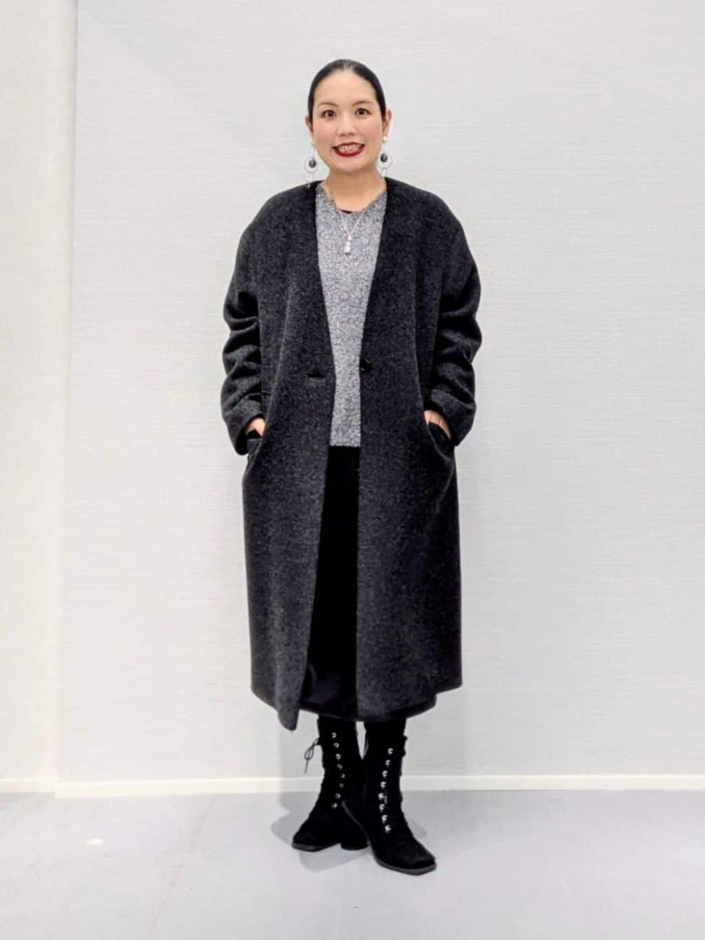 makkyさんの「UNTITLED｜【軽量／ウール混】ライトフォルム ロングコート」を使ったコーディネート