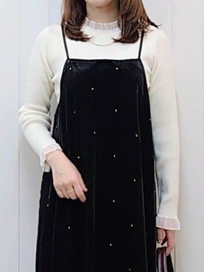 itoさんの「Dessin｜【前後2WAY/洗える】ベロアワンピース」を使ったコーディネート