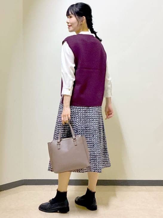  beni_gingerさんの「Reflect｜【配色ボウタイ付き】八分袖ジョーゼットブラウス」を使ったコーディネート
