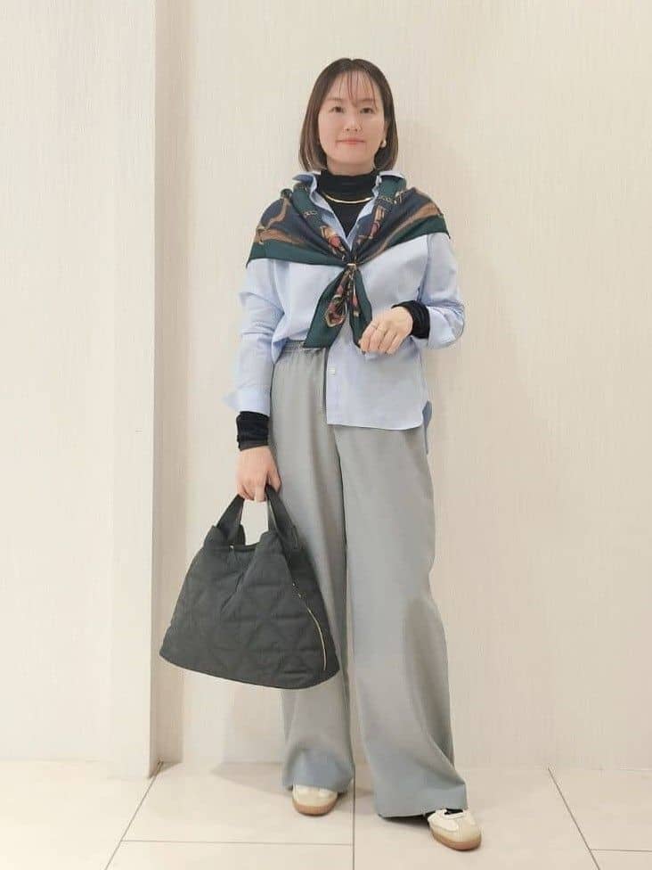 naokoさんの「UNTITLED｜【ハイネック/レイヤード/重ね着におすすめ】トリコットベロア シアーインナー」を使ったコーディネート