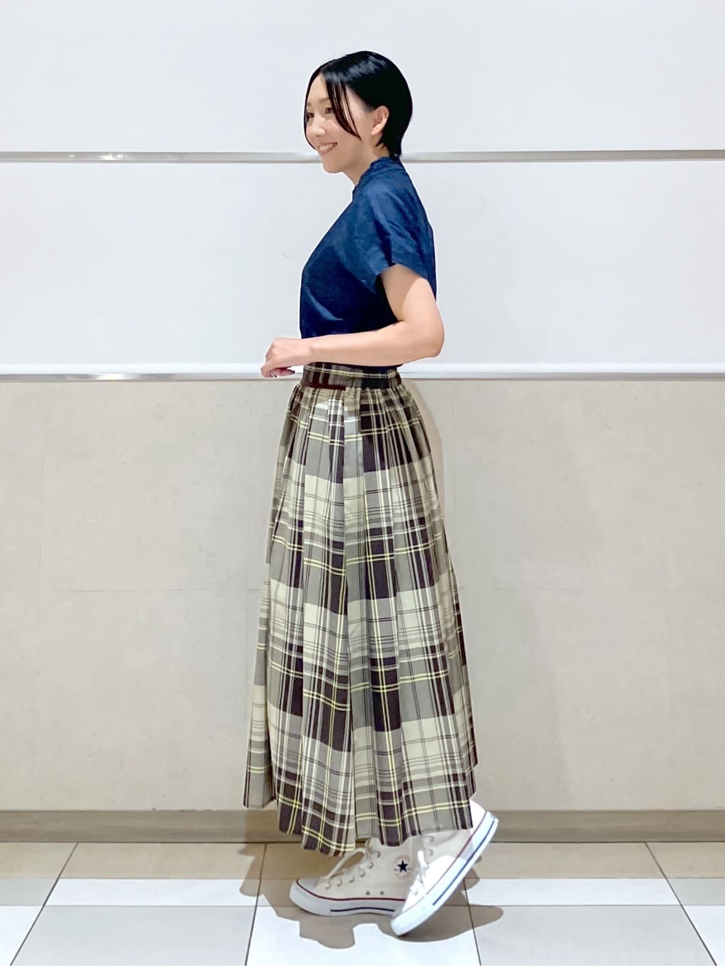 eriko さんの「Dessin｜【洗える】映えチェック柄ギャザースカート」を使ったコーディネート