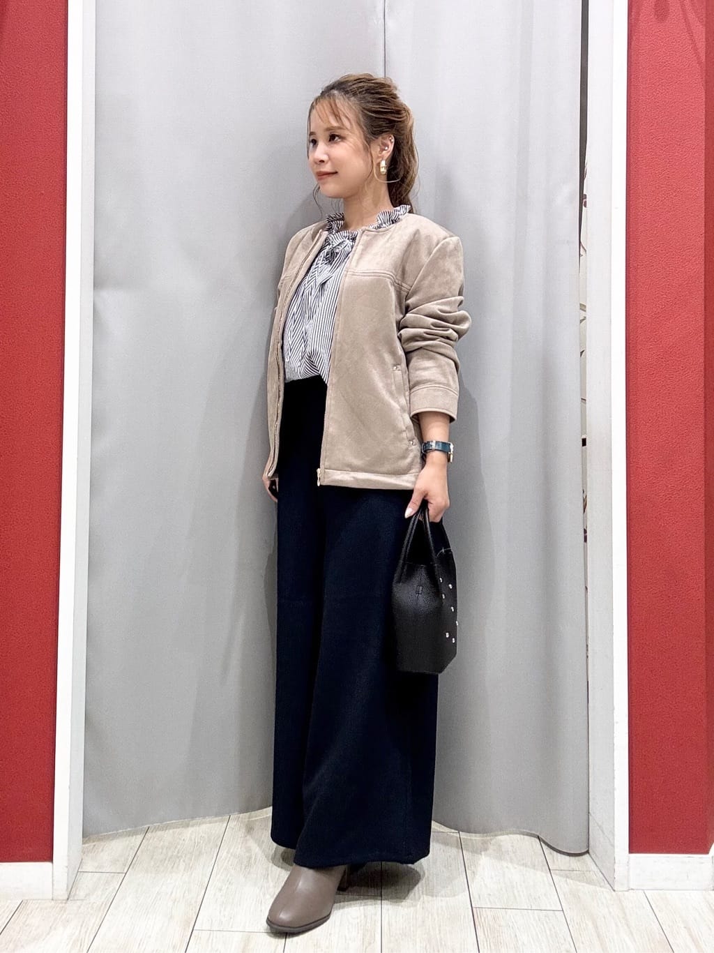 shioさんの「SHOO･LA･RUE｜ウエストまわりをすっきり魅せる デザインガウチョパンツ」を使ったコーディネート