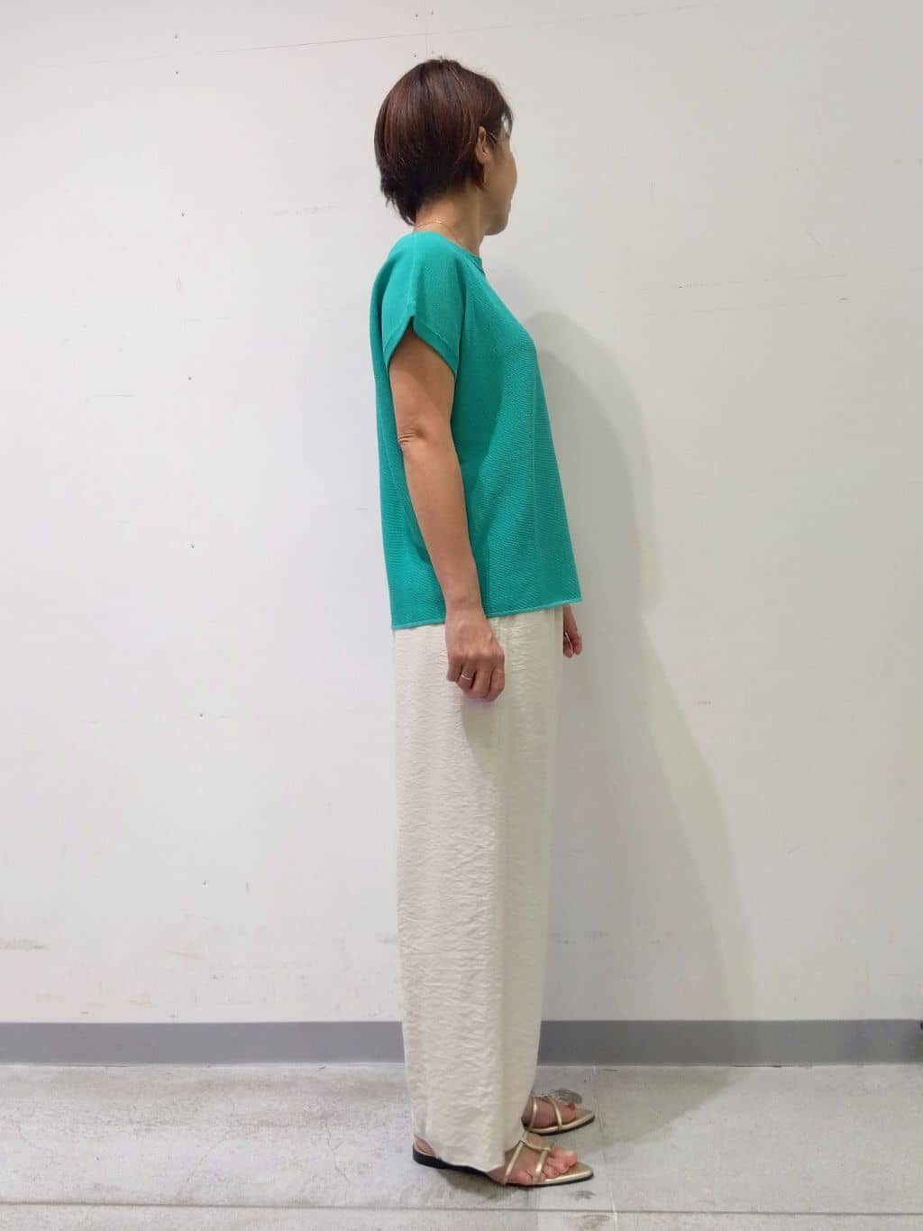 Kさんの「INDIVI｜【洗える／UVケア／SETUP可能】ドロストワイドパンツ」を使ったコーディネート