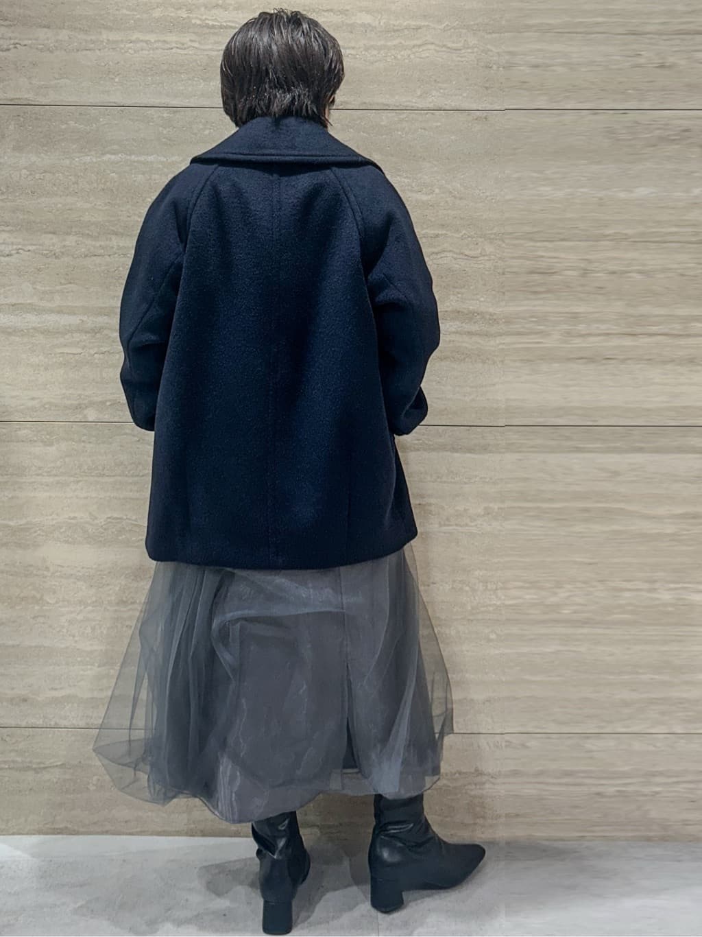 NAMIさんの「OPAQUE.CLIP｜カシミヤブレンドウールミドルピーコート」を使ったコーディネート