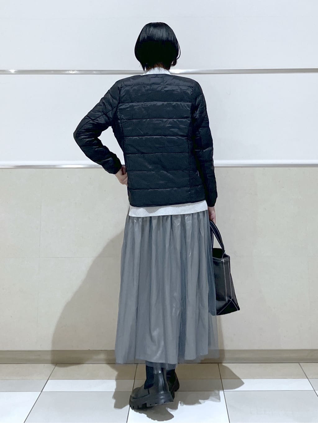 eriko さんの「Dessin｜【洗える】ニットチュールドッキングワンピース」を使ったコーディネート
